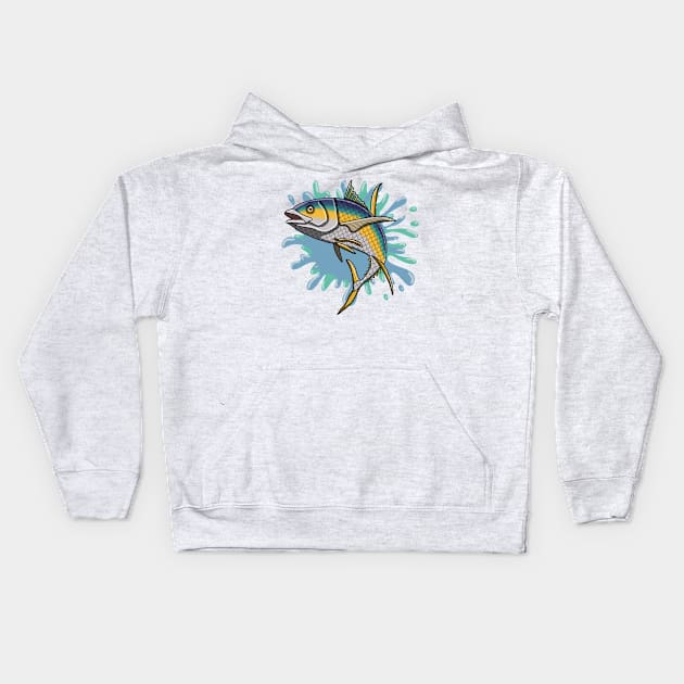 Tuna fish Kids Hoodie by Artbychb